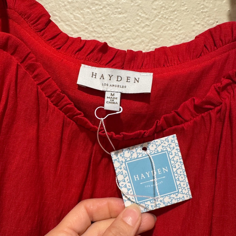 NWT! Hayden Red Ruffled Top - Picture 9 of 12